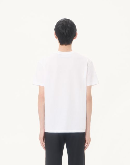 Valentino - Valentino Cotton T-shirt With Vgold - White - Man - T-shirts And Sweatshirts